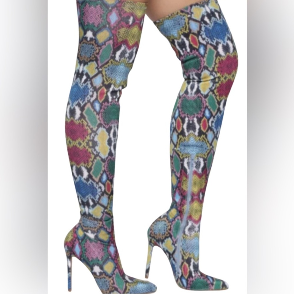 Multicolor Over the Knee Boots